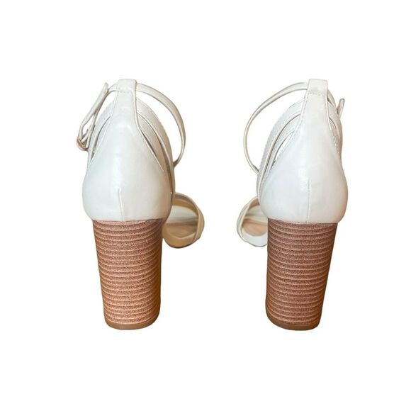 Lulus Shayla White Ankle Strap Heels Womens Size 8.5 - Picture 7 of 13